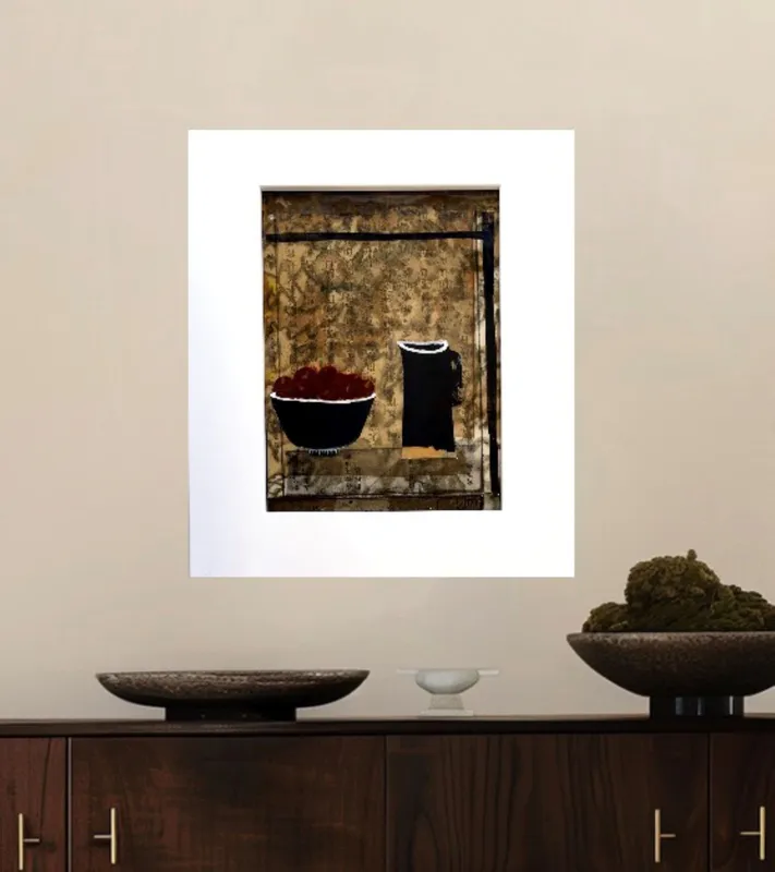 An original still life painting with resin glaze by Joanne Mahoney, available at The Little Gallery Whangamata