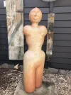 A handmade clay figure by New Zealand artist Ian Webster, available at The Little Gallery Tairua