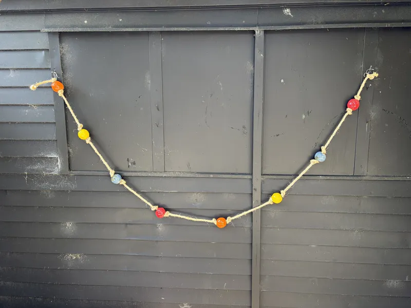 An original ceramic and rope sculpture by LeeBee, available at The Little Gallery Tairua