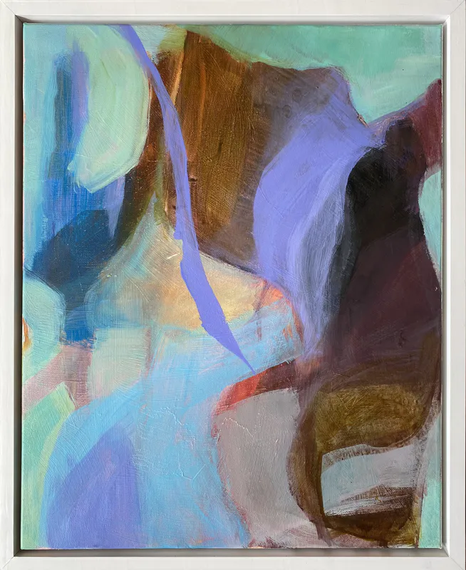 A moody Abstract Acrylic painting by Susan Dunster, available at The Little Gallery Whangamata