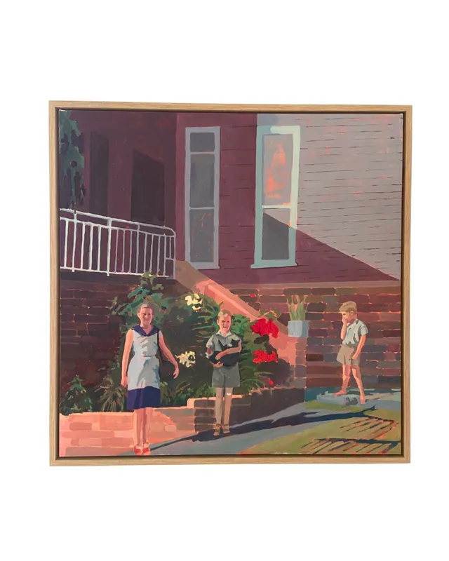 An original Acrylic painting inspired by vintage photography by Tracey Finch, available at The Little Gallery Whangamatā