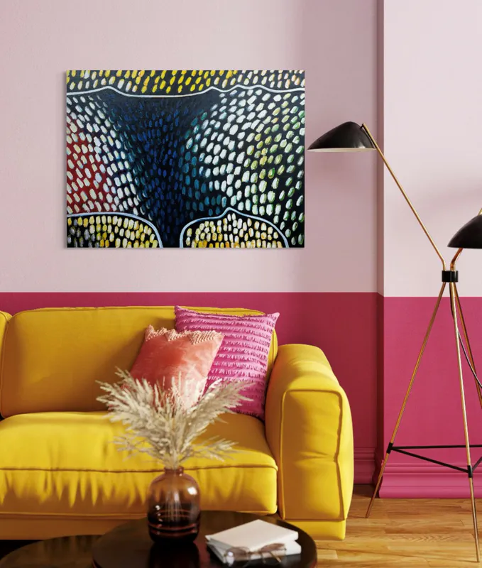 Fatu Feuu, Samoan Artists original acrylic abstract painting available at The Little Gallery in Tairua