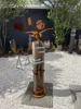 Original Corten Steel Kahu on recycled timber Totem with Copper inserts by Rustic Soul Sculptures, available at The Little Gallery Whangamata