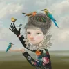 I wish I was a bird - A fine art limited edition by New Zealand artist Hayley Hamilton, available at The Little Gallery Whangamata