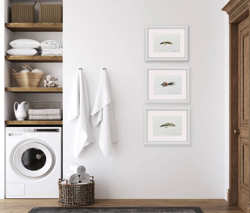 Staged paintings of Fishing Lures by New Zealand artist Christina Cashmore, available at The Little Gallery Tairua