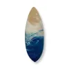 A contemporary abstract resin pour painting on surf board by New Zealand based artist Christina McGrath, available through The Little Gallery Tairua