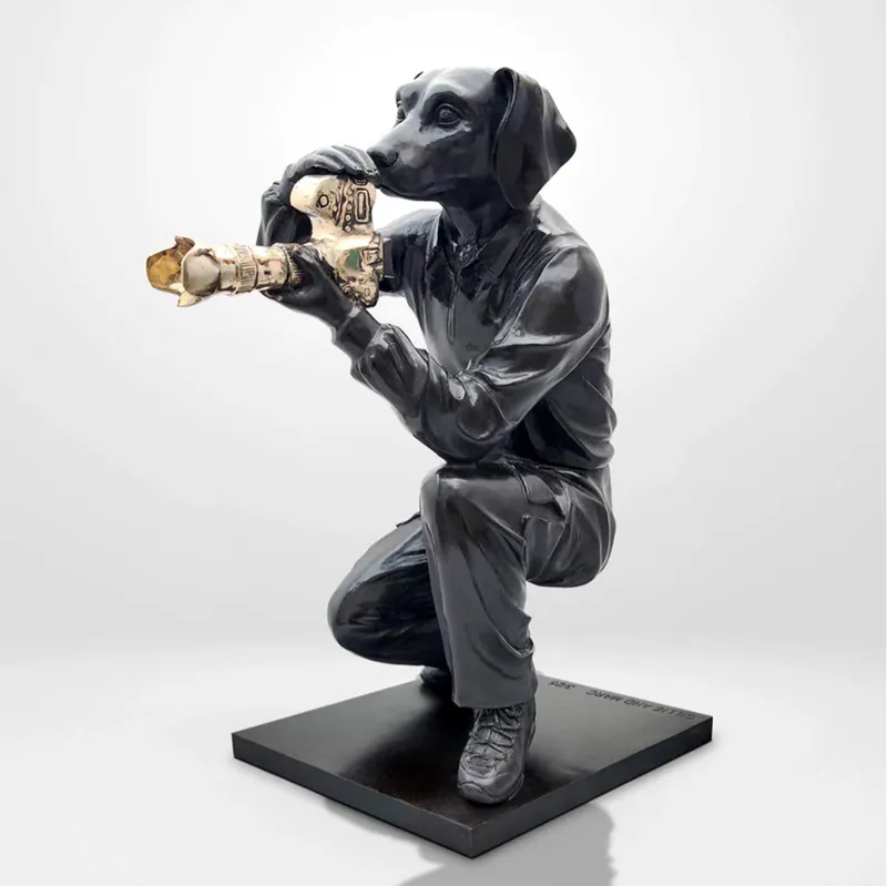 He was a paparazzi boy bronze sculpture by Gillie and Marc available at The Little Gallery Whangamata