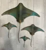Sculpture set of 4 copper stingrays by New Zealand artist Daniel Wright, available in The Little Gallery Tairua