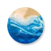 A contemporary circular abstract resin pour painting by New Zealand based artist Christina McGrath, available through The Little Gallery Tairua