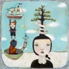 3am Babble Basket - A fine art limited edition by New Zealand artist Hayley Hamilton, available at The Little Gallery Tairua