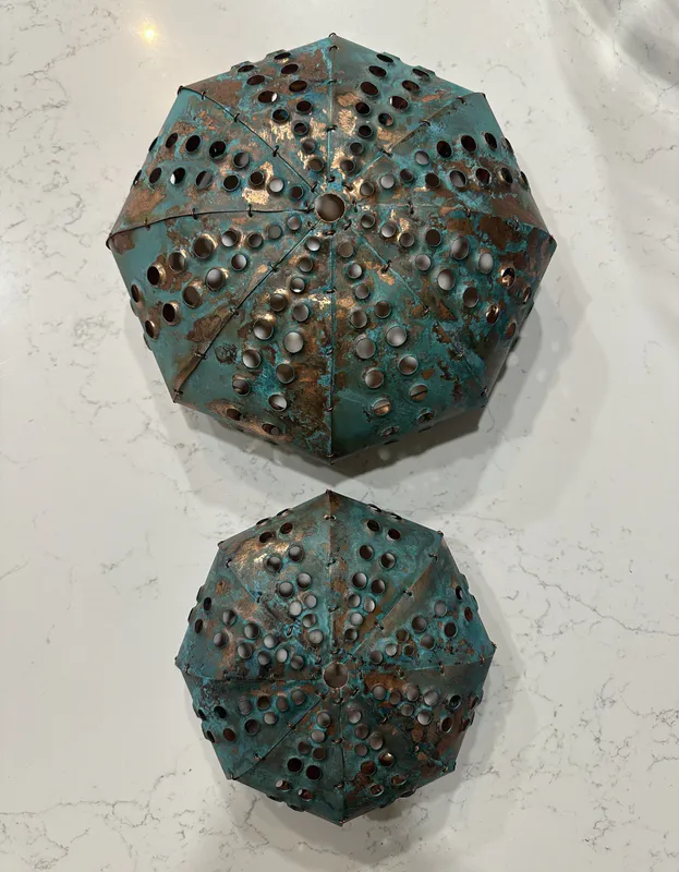 Original Copper Kina artwork by Daniel Wright, available at The Little Gallery Whangamata