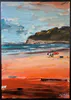 An original painting with surfers by Christian Nicolson, available at The Little Gallery Whangamatā
