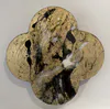 A Quatrefoil-shaped artwork with Gold Leaf and Resin by Kristin Hyde, available at The Little Gallery Tairua