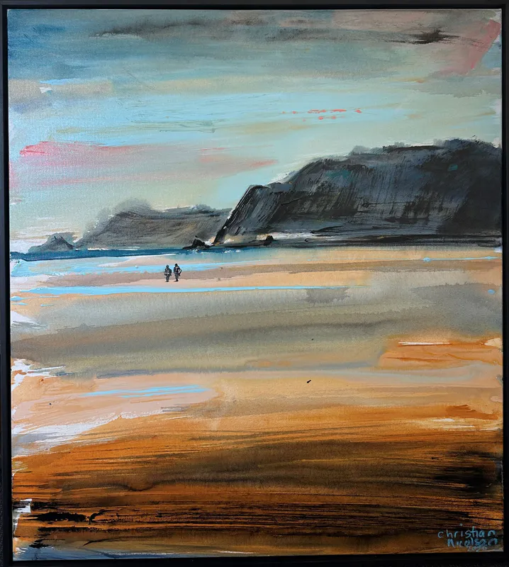 A beautiful coastal painting by Christian Nicolson, available at The Little Gallery Tairua