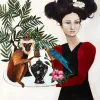 A Lot on her plate - A fine art limited edition by New Zealand artist Hayley Hamilton, available at The Little Gallery Whangamata