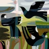 A Limited Edition fine art print of Tui birds by New Zealand artist Jane Galloway, available at The Little Gallery Tairua
