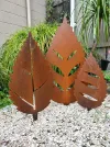Original Rusted Corten Steel artworks of leaves by New Zealand artist Heather Watt, available at The Little Gallery Tairua