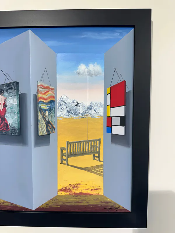 3D original painting by Artist John Wilson includes Mondrian and Monk paintings at The Little Gallery Tairua