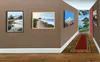 An original 3D visual trickery painting of a hallway with artwork by John Wilson, available at The Little Gallery Whangamatā