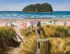 A Limited Edition fine art print of the walkway to Mt Maunganui Beach by New Zealand artist Jane Galloway, available at The Little Gallery Whangamata