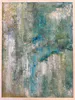 An original abstract painting with blues and greys by Heather Watt, available at The Little Gallery Tairua