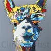 Contemporary colourful pop art print of Alpaca by New Zealand artist Clint C, available at The Little Gallery Whangamata