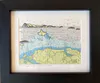 A Marine Chart with Ink drawings artwork by Joanne Mahoney, available at The Little Gallery Tairua