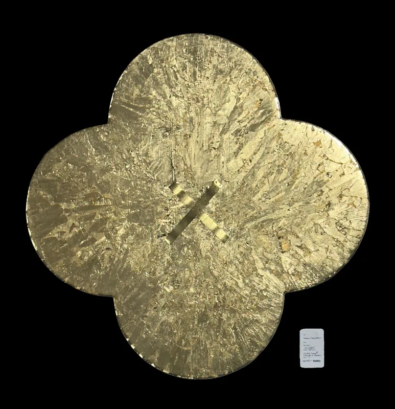A quatrefoil with gold leaf and resin by artist Kristin Hyde available at The Little Gallery in Whangamata