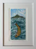 A limited edition Collograph print of a fish in front of Paku by Sue Preston, available at The Little Gallery Tairua