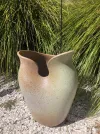A handmade clay planter pot by New Zealand artist Ian Webster, available at The Little Gallery Tairua