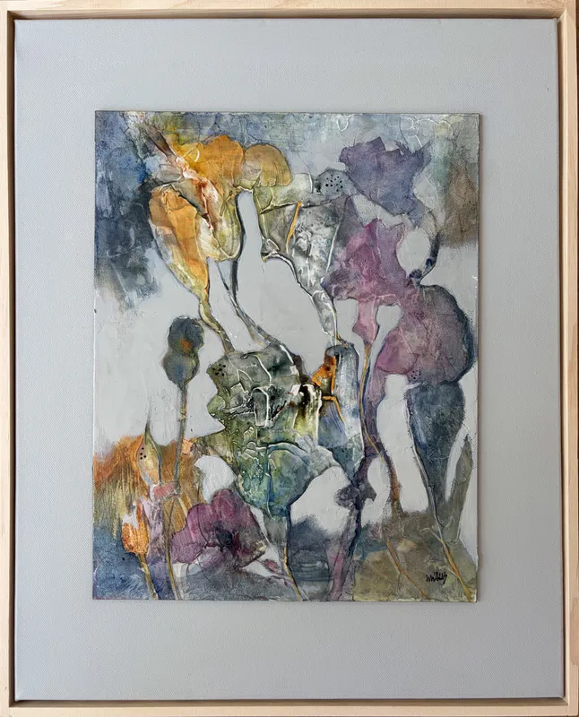 An original abstract painting by Wendy Walls, available at The Little Gallery Whangamata