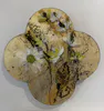 Gold Leaf and Resin Quatrefoil with painted flowers by Kristin Hyde, available at The Little Gallery Tairua