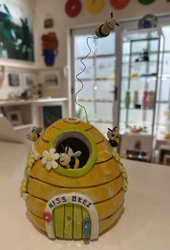 An original  Beehive  ceramic ornament by LeeBee, available at The Little Gallery Tairua