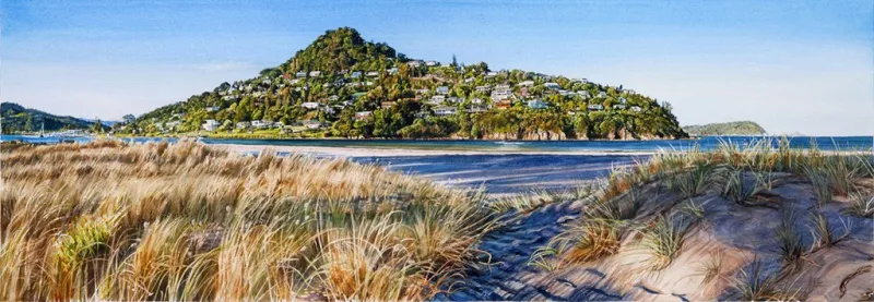 A Limited Edition fine art print of evening shadows at Pauanui by New Zealand artist Jane Galloway, available at The Little Gallery Whangamata