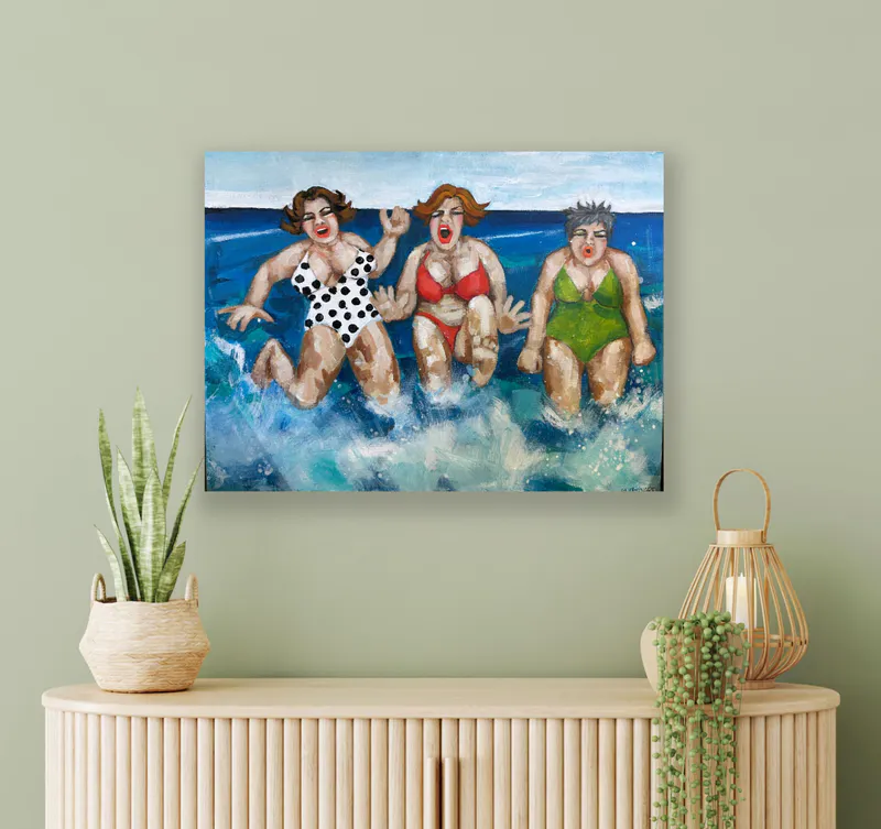 Chilly Waters - an original acrylic painting by Heather Leonard available at The Little Gallery in Whangamata and Tairua