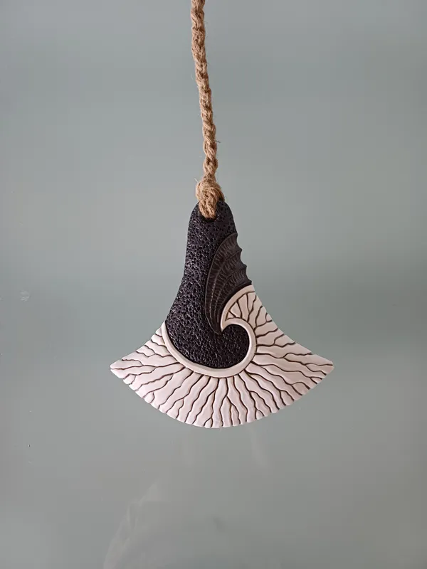 A Ceramic wall hanging Hammerhead by New Zealand artist Jo Richards Hooker, available in The Little Gallery Whangamata