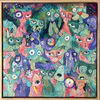 An original painting with colourful cats and dogs by Jessie Macaw, available at The Little Gallery Whangamata
