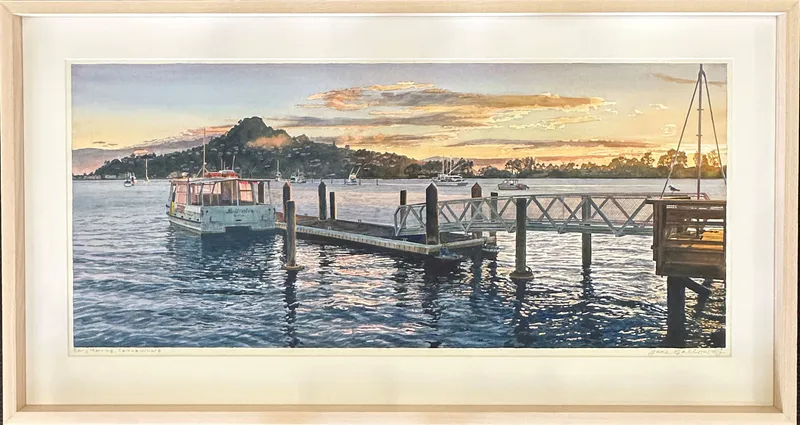 Original watercolor painting of Paku at Tairua by Artist Jane Galloway available at The Little Gallery in Tairua