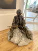 Fabric and Paverpol Fisherman sculpture by Shona MacDonald, available at The Little Gallery Tairua