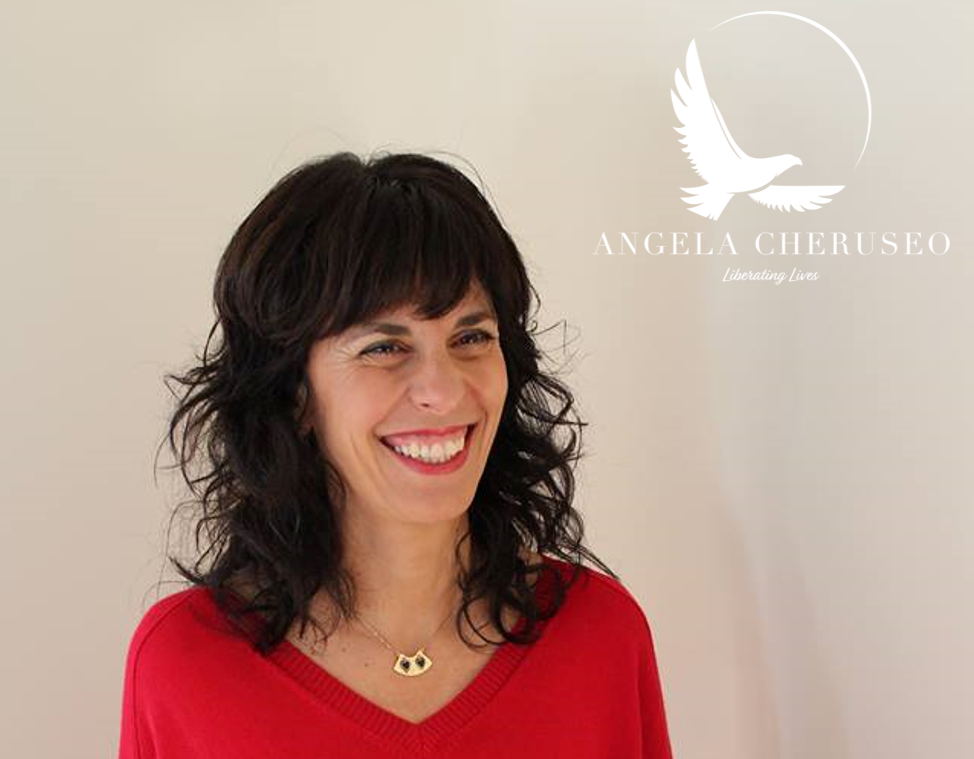 Image of life and money coach, Angela Miccio-Harris with her logo superimposed in the top right corner