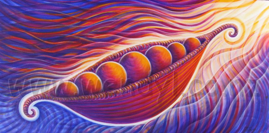 The Pod Boat. Original oil painting by Wendy Laurenson