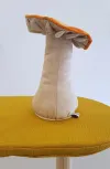 Mushroom, velvet, pearl fabric, wood base, 130 (w) x 130 (l) x 230 (h)mm