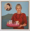 Mary McIntyre, Post Modern Birthday Cake, acrylic on canvas, 1220 x 1220mm
