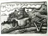 (SOLD) Reg Mombassa, An Australian Jesus Bottle Patrolling the East End of Waiheke Island, charcoal on paper, 600 x 420mm