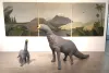 Brachiosaurus: Auorachiosaurus 2015 & Brachi Junior 2015, soft sculpture, mixed media. Topia I 2015, oil on board, 1200 x 1200mm ea
